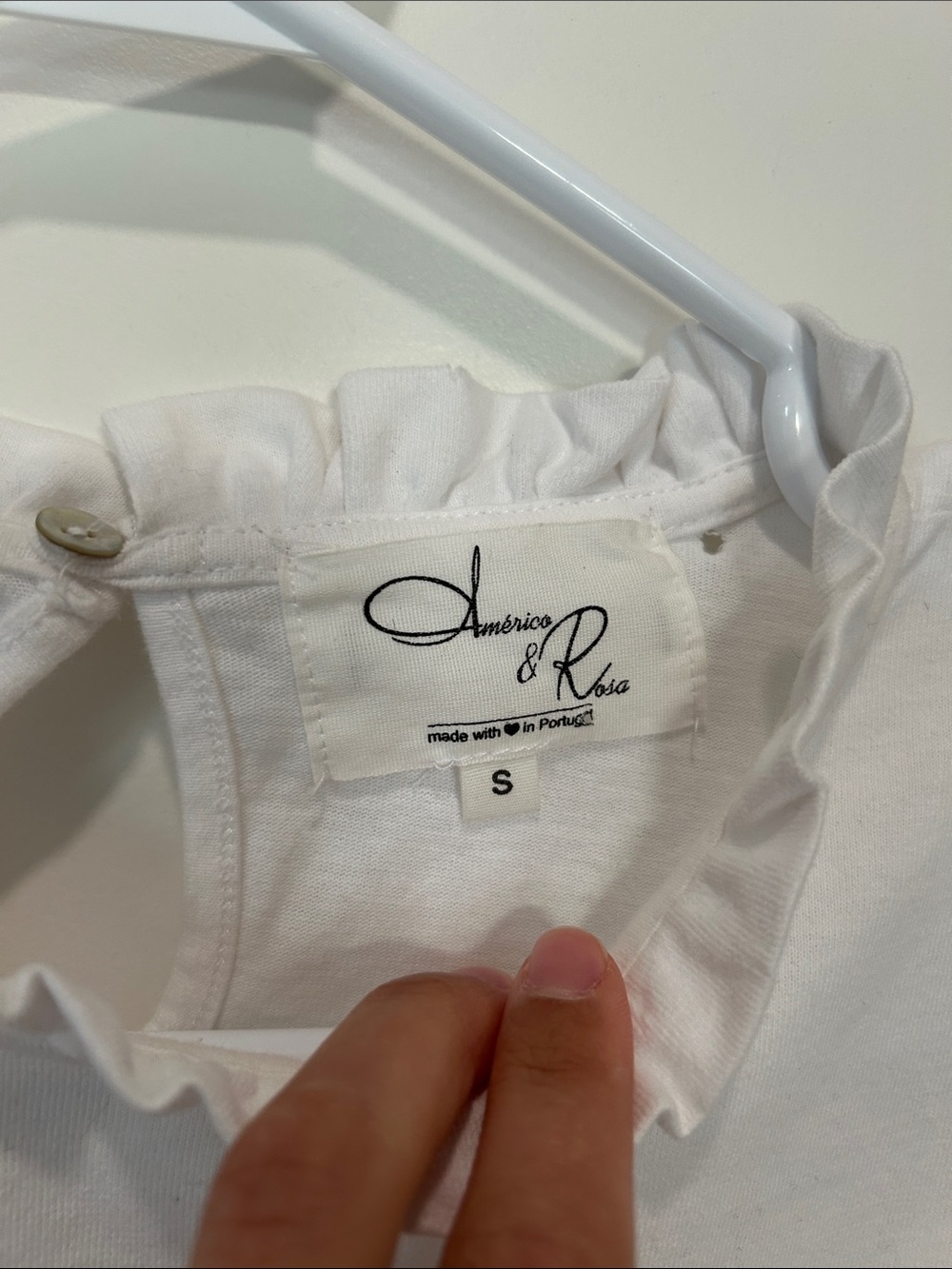White Ruffle-Trim Short Sleeve Top - Picture 2 of 2